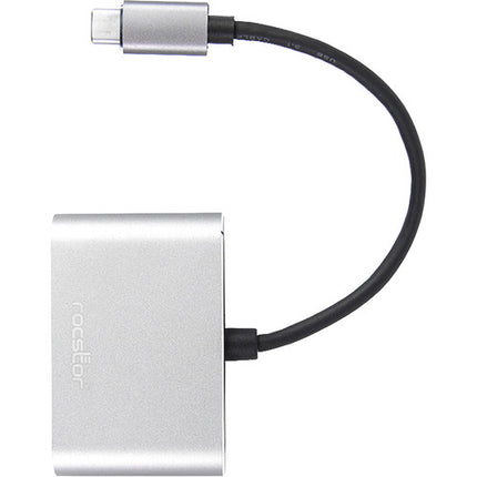 Rocstor Adaptador USB Type-C a HDMI 4K 30Hz y VGA 1080p 60Hz Dual