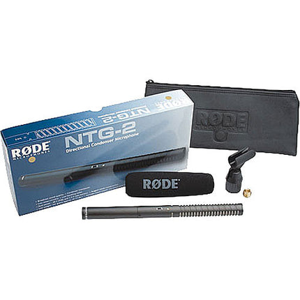 RODE NTG2 Micrófono Shotgun Con Montura Antivibración y Cable XLR a 3.5mm