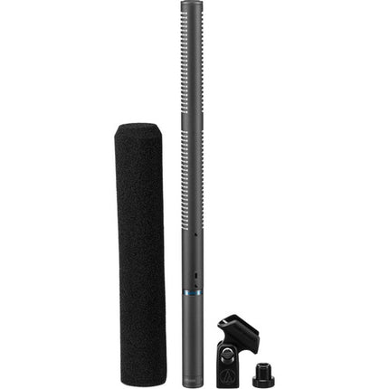 Audio-Technica AT8035 Micrófono Shotgun Longitud Extendida Filtro 80Hz Batería AA