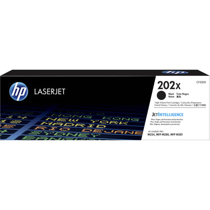 HP 202X Cartucho de tóner láser alto rendimiento negro para M254dw M281fdw