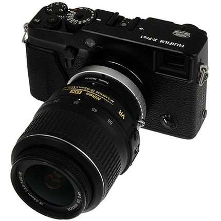 FotodioX Adaptador de Montura para Lente Nikon G F-Mount a Fujifilm X con Control de Apertura