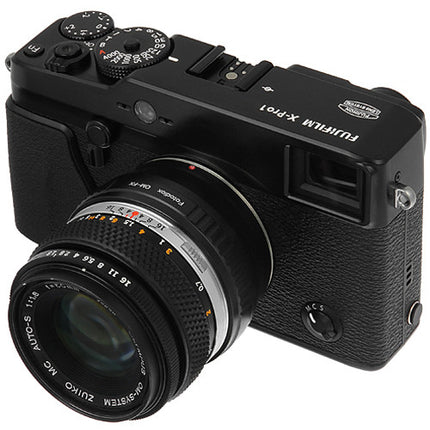 FotodioX Adaptador de Montura para Lente Olympus OM en Cámara Fujifilm X con Enfoque Infinito y Aluminio Anodizado