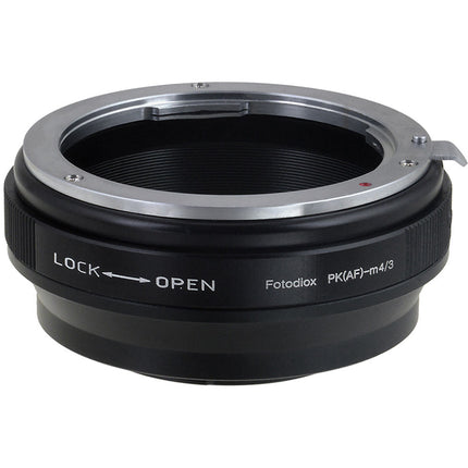 FotodioX Adaptador para Pentax K Montura a Micro Cuatro Tercios con Control de Apertura aluminio anodizado