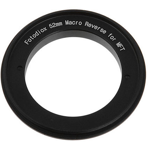 FotodioX Anillo Adaptador Macro Reversible 52mm para Cámaras Micro Cuatro Tercios Aluminio Anodizado
