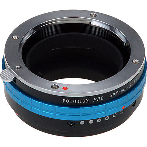 FotodioX Pro Adaptador de Montura para Lente Sony A-Mount a Cámara Sony E-Mount Acabado Acero Inoxidable