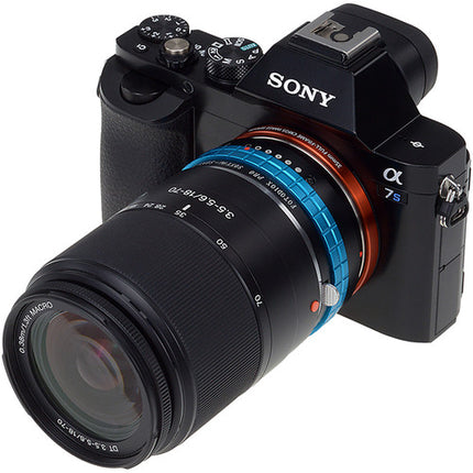 FotodioX Pro Adaptador de Montura para Lente Sony A-Mount a Cámara Sony E-Mount Acabado Acero Inoxidable