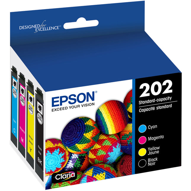 Cartuchos de tinta Epson Claria 202 estándar XP-5100 WF-2860 combo pack negro cian magenta amarillo