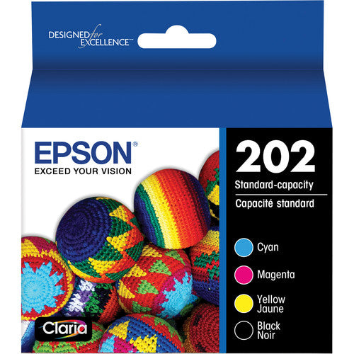 Cartuchos de tinta Epson Claria 202 estándar XP-5100 WF-2860 combo pack negro cian magenta amarillo