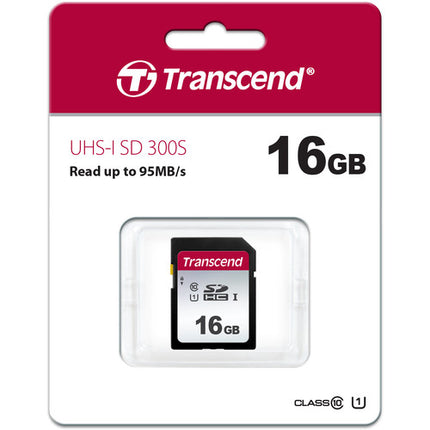 Transcend 16GB 300S UHS-I Tarjeta de Memoria SDHC Clase 10 95 MB/s