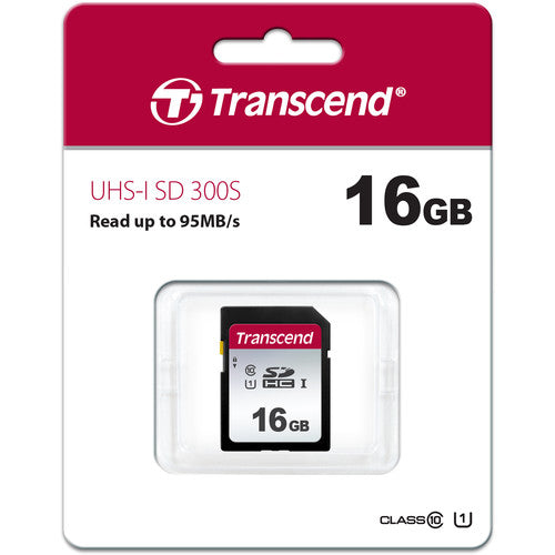 Transcend 16GB 300S UHS-I Tarjeta de Memoria SDHC Clase 10 95 MB/s