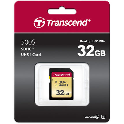 Transcend 32GB 500S Tarjeta de Memoria SDHC UHS-I Clase 10 95MB/s