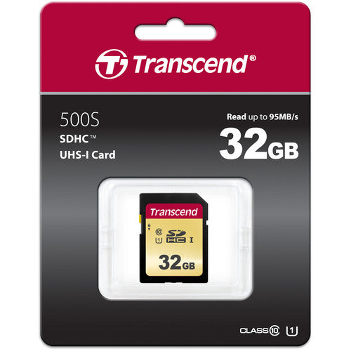 Transcend 32GB 500S Tarjeta de Memoria SDHC UHS-I Clase 10 95MB/s