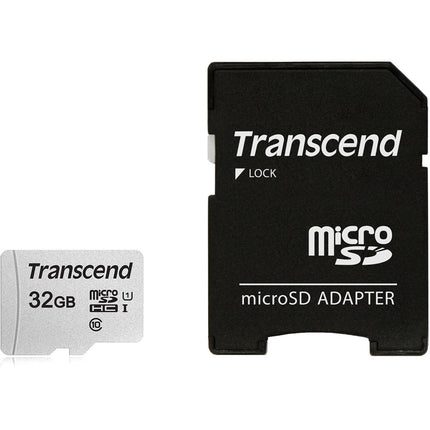 Transcend 32GB 300S UHS-I microSDHC Tarjeta de Memoria Clase 10 100MB/s con Adaptador SD