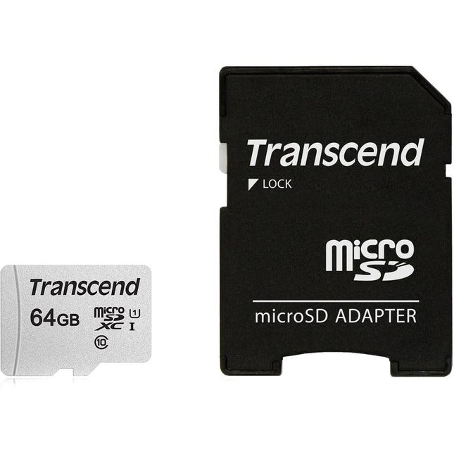 Transcend 64GB 300S microSDXC Tarjeta de Memoria UHS-I 100MB/s SD Adapter