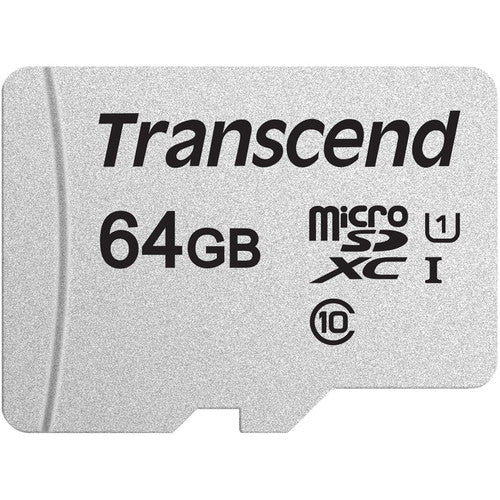 Transcend 64GB 300S microSDXC Tarjeta de Memoria UHS-I 100MB/s SD Adapter