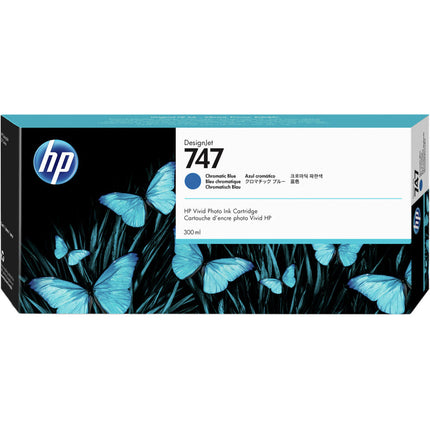 Cartucho de tinta azul HP 747 para DesignJet Z9+ 24 y 44 pulgadas 300mL