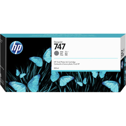 HP 747 Cartucho de Tinta Gris 300mL para DesignJet Z9+ 24/44 pulgadas Postscript