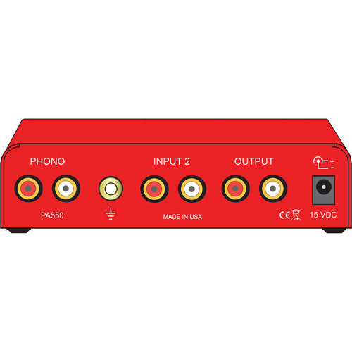 Bellari PA550 Preamplificador de audio con RIAA Phono Preamp y amplificador de auriculares con 4 entradas RCA y salida de 15V