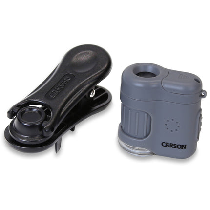Carson MicroMini Microscopio de Bolsillo con Luz LED y Adaptador Smartphone