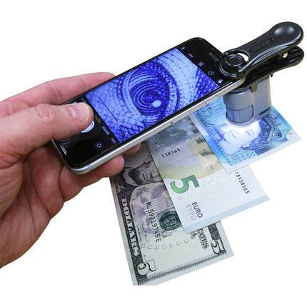 Carson MicroMini Microscopio de Bolsillo con Luz LED y Adaptador Smartphone