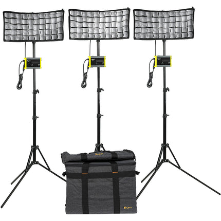 ikan CB8 Canvas Kit de Lámpara LED Bicolor 3 Puntos 2800-6500K 74" Tripié