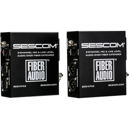 Sescom Portable 2-Channel Extensor de Audio por Fibra 12.4 Millas 48 kHz