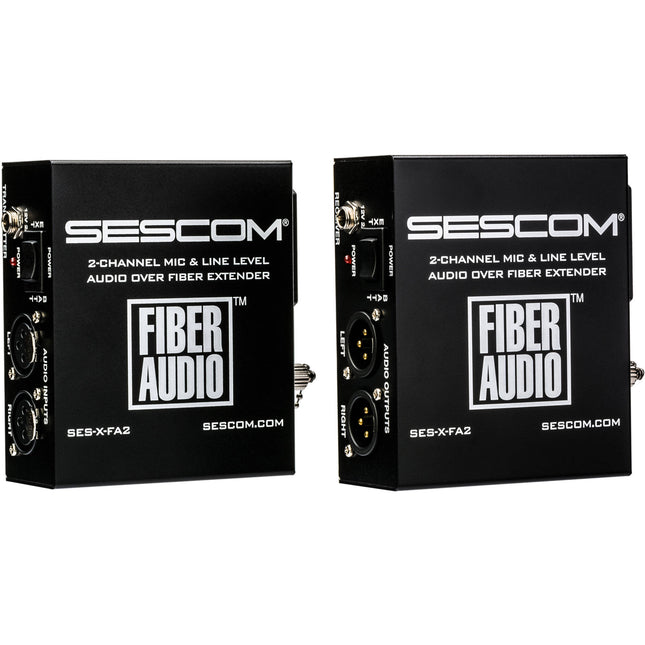 Sescom Portable 2-Channel Extensor de Audio por Fibra 12.4 Millas 48 kHz