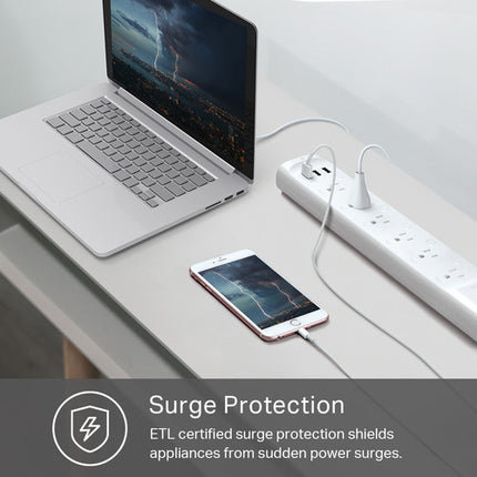 TP-Link HS300 Regleta Inteligente Wi-Fi 6 Enchufes 3 USB Surge Protector