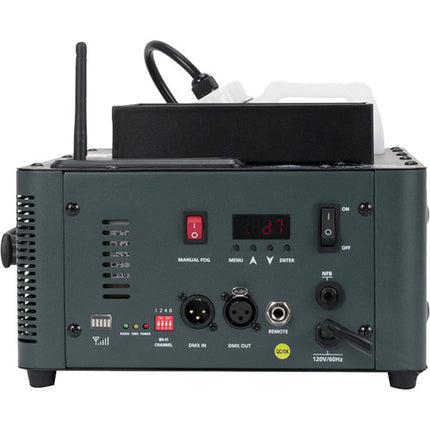 American DJ Fog Fury Jett Pro Máquina de Humo LED RGBA+UV 40 000 ft³/min 40' de Altura con Control Remoto inalámbrico