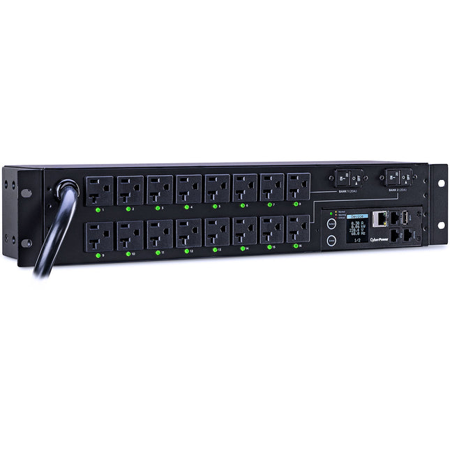 CyberPower PDU41003 PDU con 16 tomas NEMA 5-20R y enchufe NEMA L5-30P 12 pies