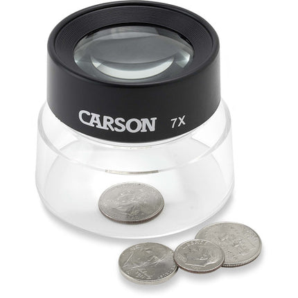 Carson LL-77 7x Lupa de pie con lentes dobles preenfocadas y base acrílica