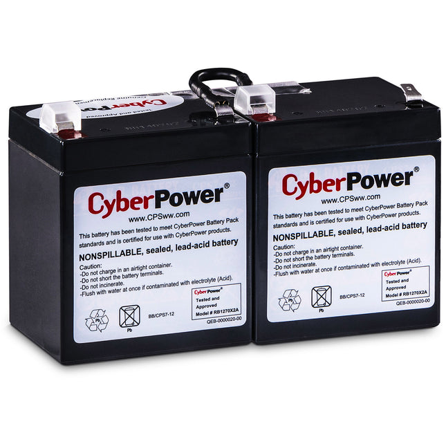 CyberPower RB1270X2A Cartuchos Batería UPS 12V 7Ah Preensamblados