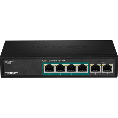 TRENDnet TPE-S50 Switch Ethernet PoE 6 Puertos 1 Gb/s Capacidad