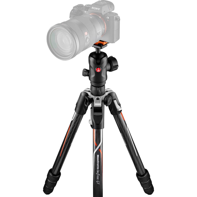 Manfrotto Befree GT trípode de fibra de carbono 163 cm carga 12 kg con cabezal 496 y bolsa acolchada