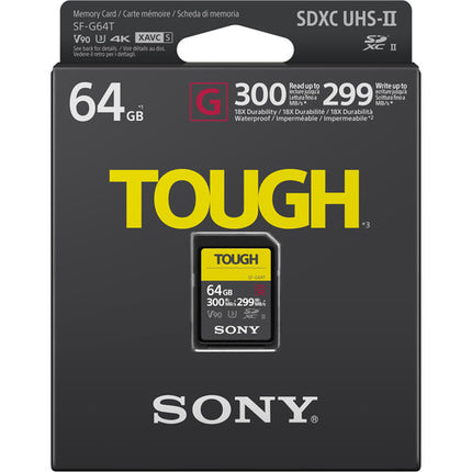 Sony 64GB SF-G TOUGH Tarjeta de Memoria SDXC UHS-II 300MB/s 299MB/s con Estuche