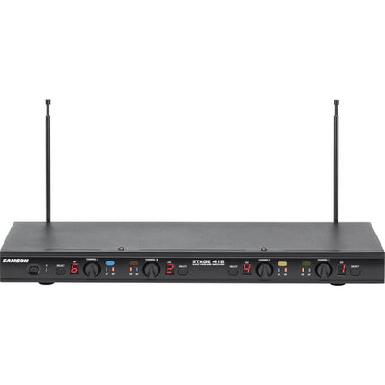 Samson Stage 412 Sistema Inalámbrico de Mano VHF Quad-Canal 173-198 MHz 200ft Alcance 4 Micrófonos
