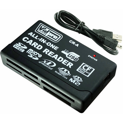 Vidpro 6-Slot Lector de Tarjetas USB 2.0 con Cable Mini-USB 0.3m