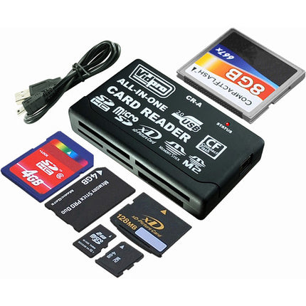 Vidpro 6-Slot Lector de Tarjetas USB 2.0 con Cable Mini-USB 0.3m
