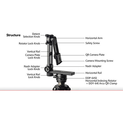 Sunwayfoto Kit de Cabezal Panorámico VR 360° Capacidad 8 Kg Altura 27 cm