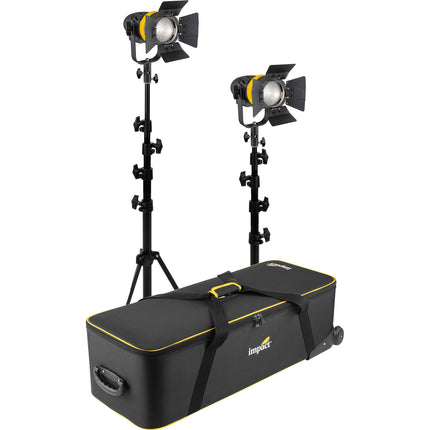 Genaray Torpedo Kit de luz LED portátil 2 focos 15-75° con soporte y bolsa