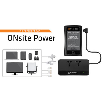 Tether Tools ONsite fuente de alimentación AC 220V 2 salidas 4 USB 4.2A portátil