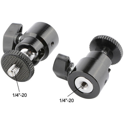 CAMVATE Mini Ball Head 1/4"-20 Tornillo 360° Rotación 90° Inclinación 2 Pzas