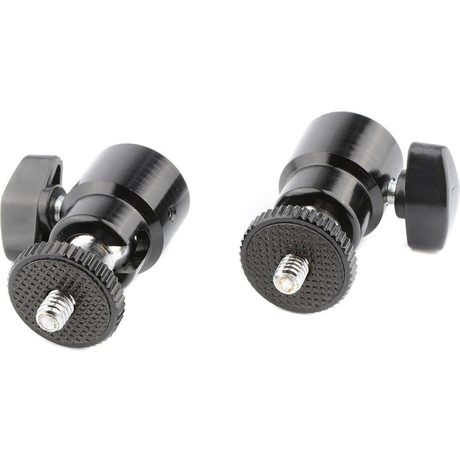CAMVATE Mini Ball Head 1/4"-20 Tornillo 360° Rotación 90° Inclinación 2 Pzas
