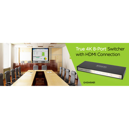 IOGEAR DCI 4K 8 x 1 Conmutador HDMI 4K 60 fps 18 Gb/s con Mando IR