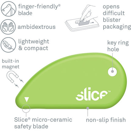 Slice 00200 Cortador de Seguridad con Hoja Microcerámica y Diseño Ambidiestro
