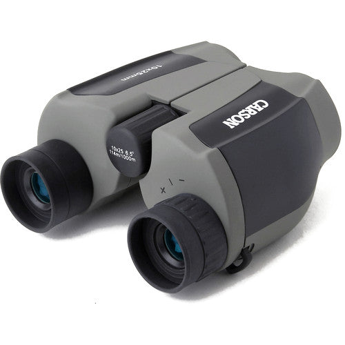 Carson 10x25 Scout Plus Prismáticos Compactos Ángulo 6.5° con Funda y Correa