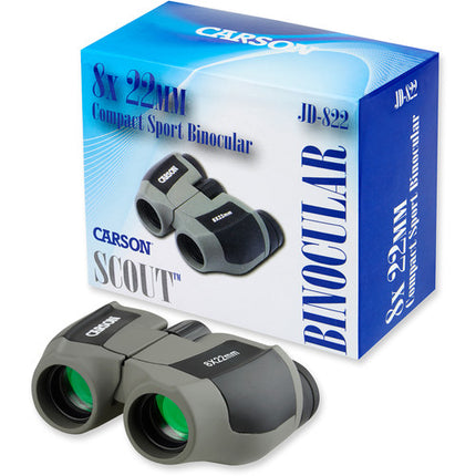 Carson 8x22 Scout Prismáticos Compactos Ángulo de Visión 7.8° con Funda y Correa