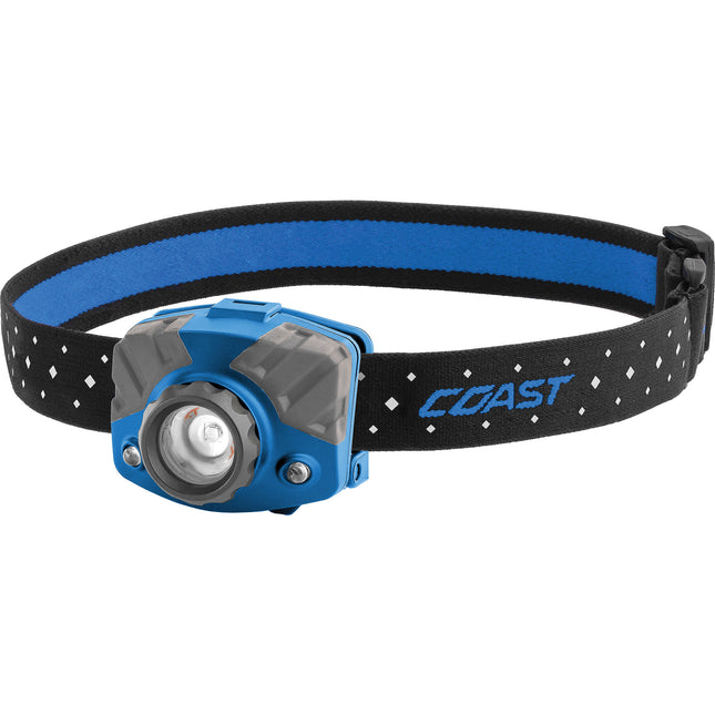 COAST FL75R Linterna frontal LED recargable haz puro 530 lúmenes resistencia al agua y banda reflectante