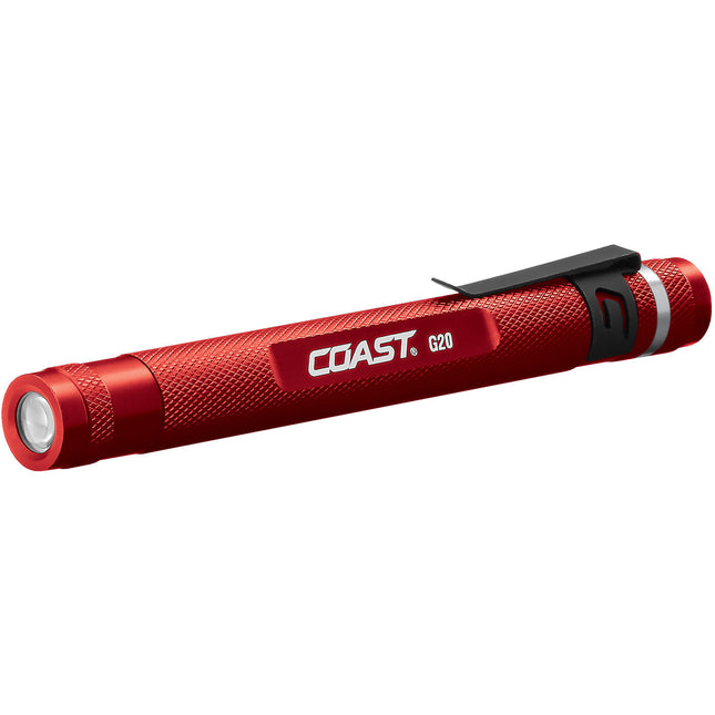 COAST G20 Linterna LED para Inspección Luz Roja Compacta y Ligera con Clip y Baterías AAA