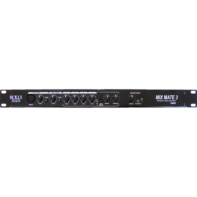Rolls RM69 MixMate 3 Mezclador Estéreo 6 Canales 2 XLR 4 RCA